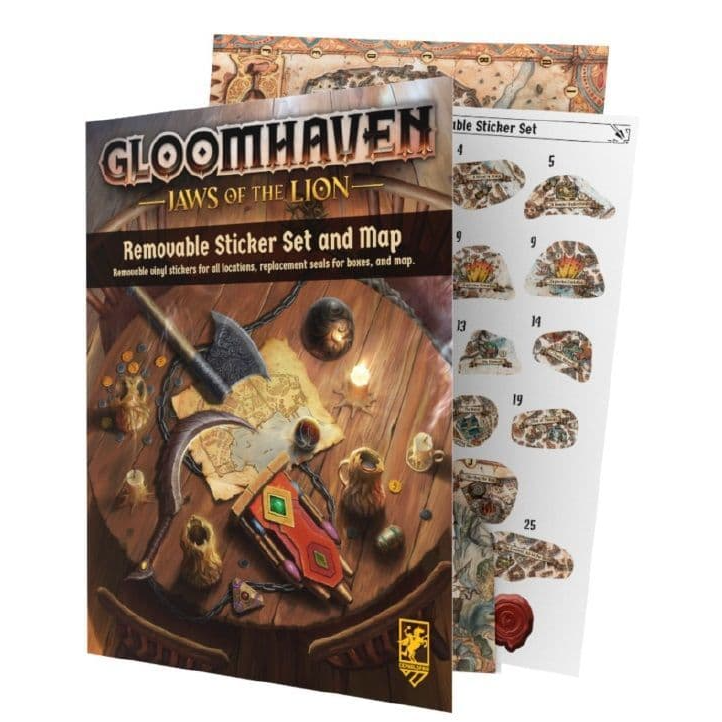 Gloomhaven Jaws of the Lion Removable Sticker Set & Map Victory